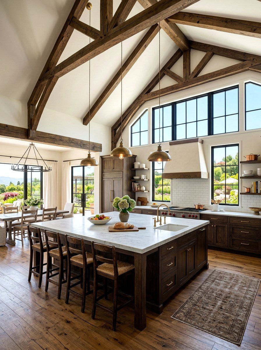 Vaulted Ceiling Kitchen - 30 farmhouse kitchen ideas