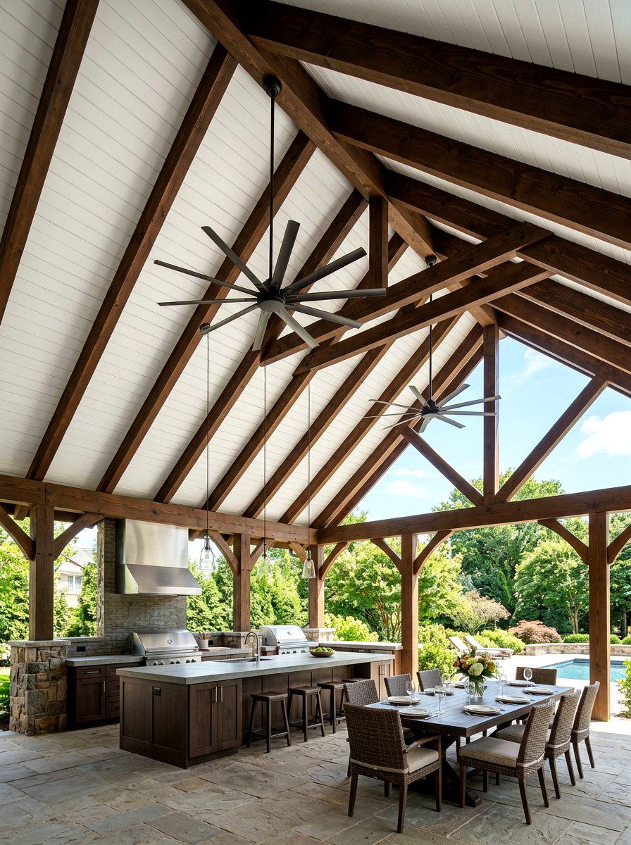 Vaulted Ceiling Pavilion Kitchen - 30 outdoor pavilion kitchen ideas