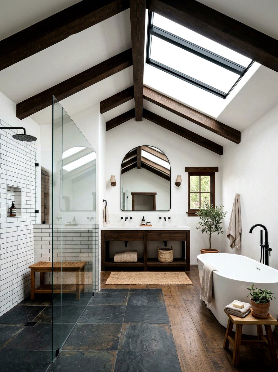 Vaulted Ceiling Skylight - 30 shower skylight ideas