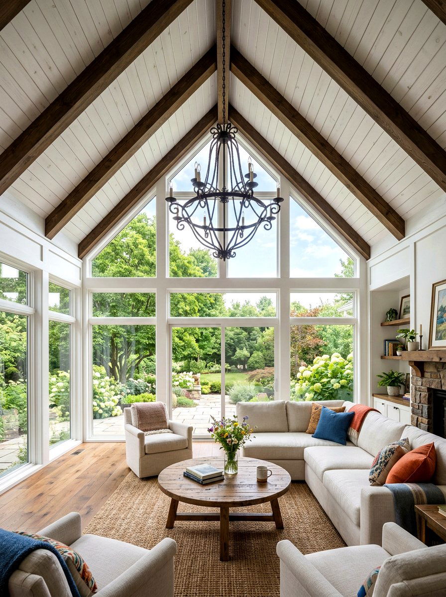 Vaulted Ceiling Sunroom - 30 farmhouse sunroom ideas