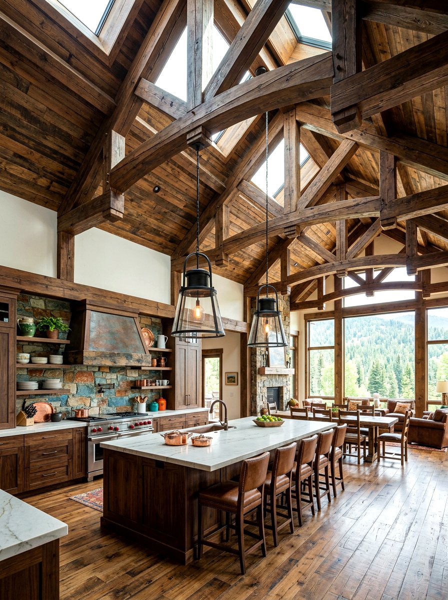 Vaulted Ceiling Wood Kitchen - 30 modern rustic kitchen ideas