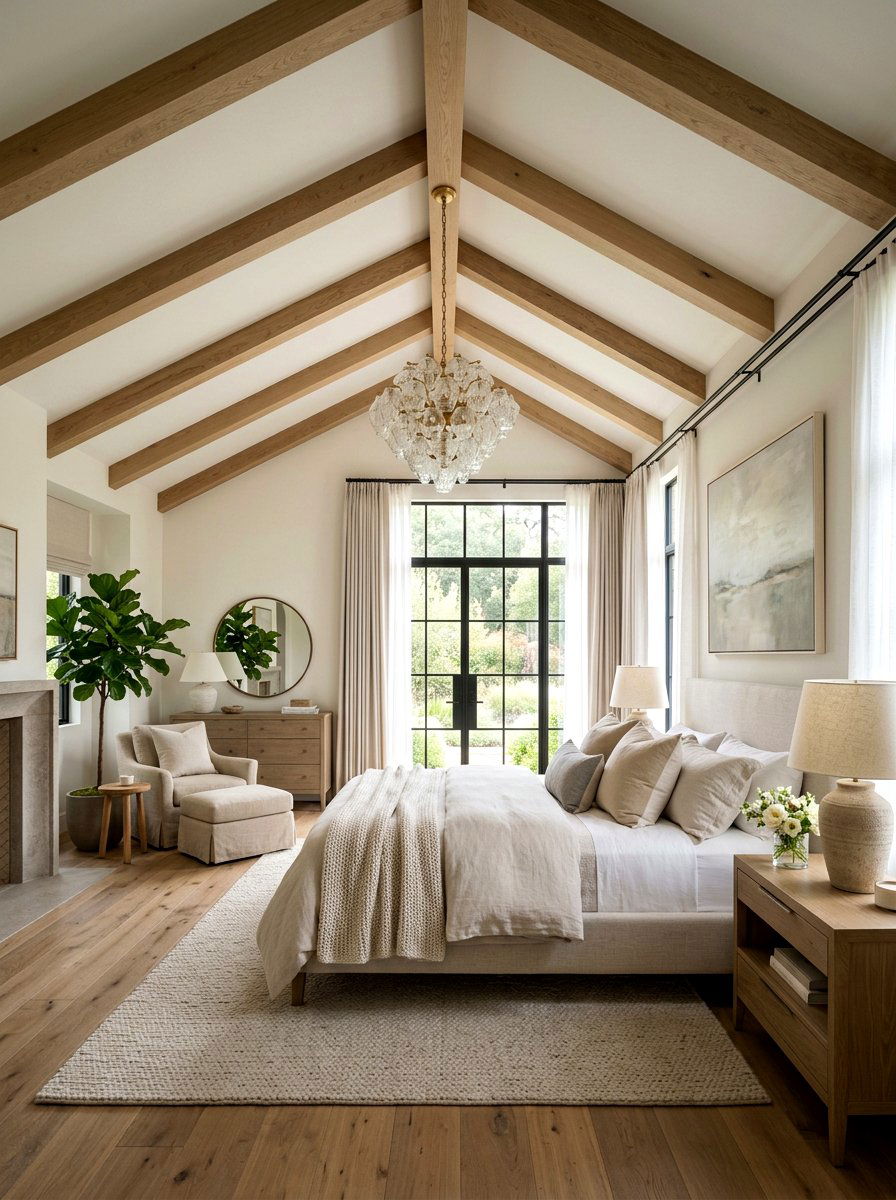 Vaulted Master Bedroom Beam - 30 wood beam ceiling ideas