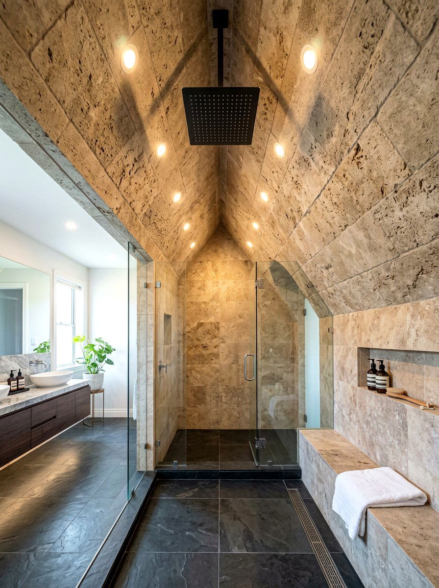 Vaulted Shower Ceiling - 30 steam shower ideas