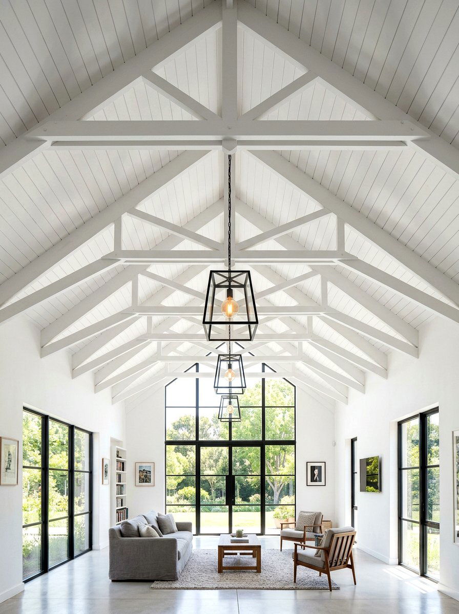 Vaulted White Ceilings - 30 California casual living room ideas