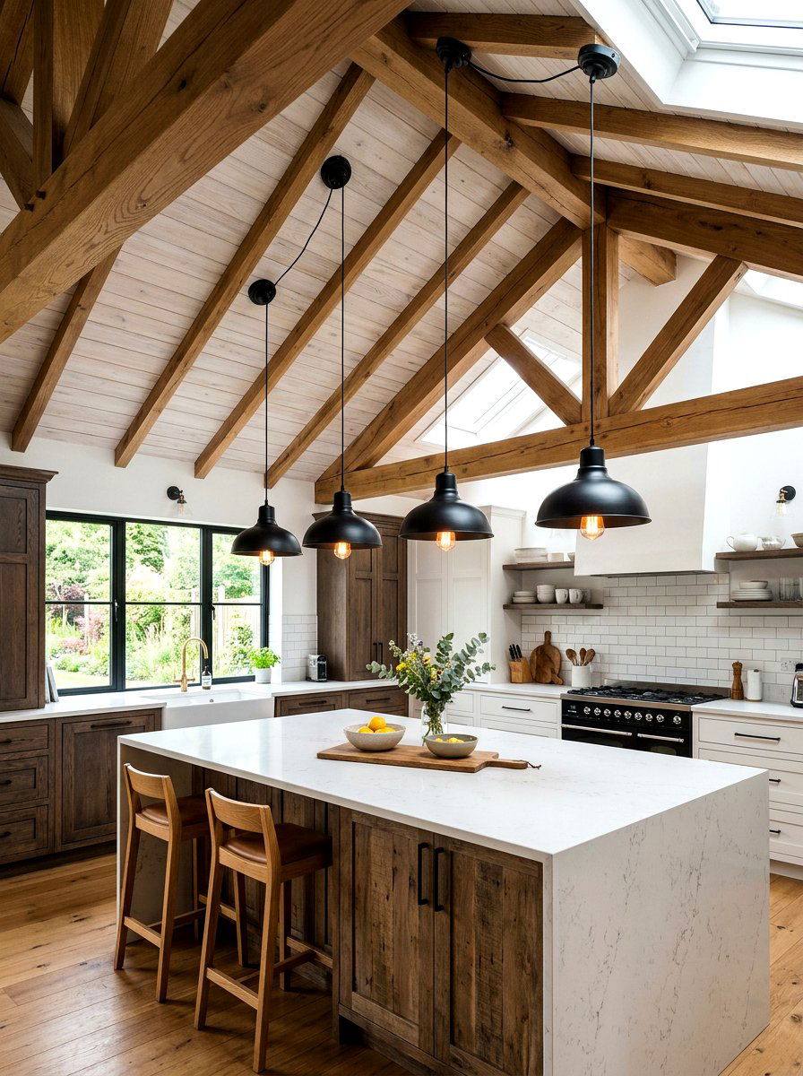 Vaulted ceiling pendant mounting - 30 island pendant spacing ideas