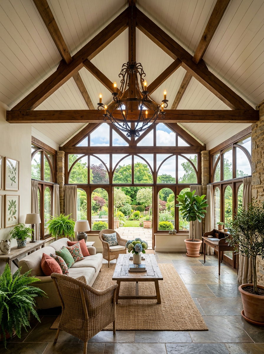 Vaulted ceiling sunroom - 30 rustic sunroom ideas