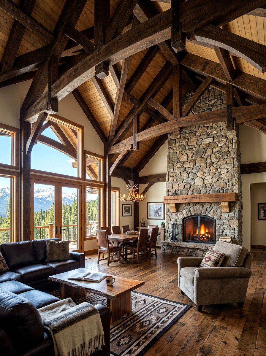 Vaulted ceiling timber - 30 ceiling trim ideas