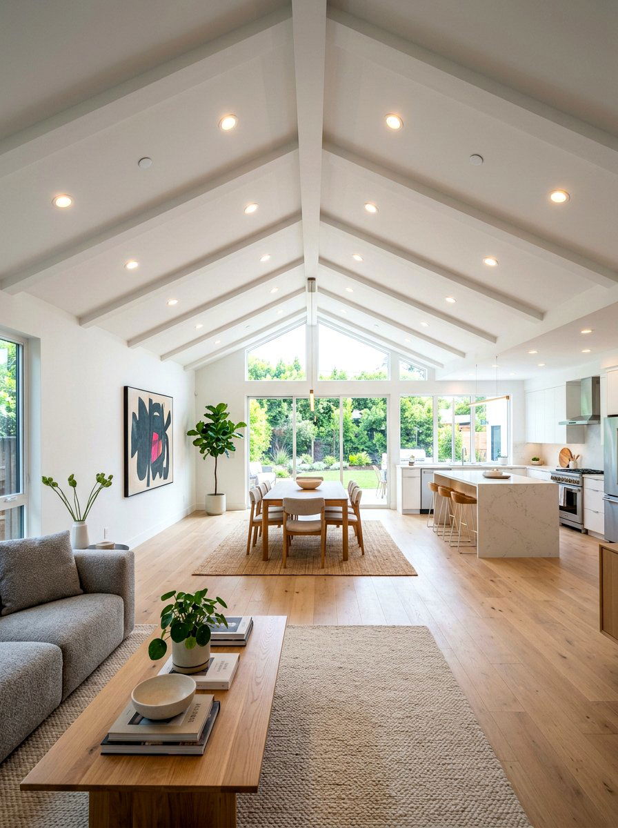 Vaulted ceiling with recessed lighting - 30 vaulted ceiling ideas