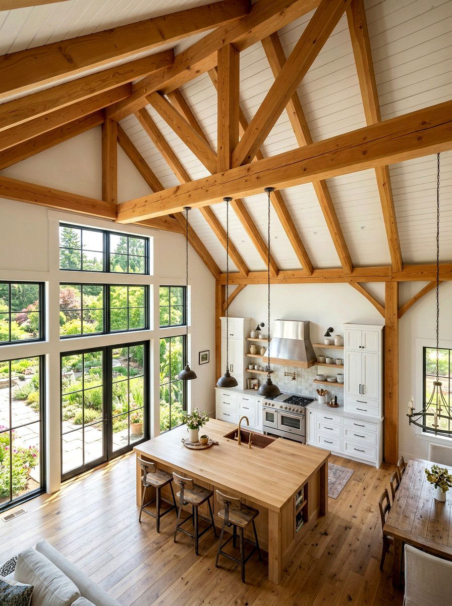 Vaulted kitchen ceiling beams - 30 kitchen ceiling beam ideas