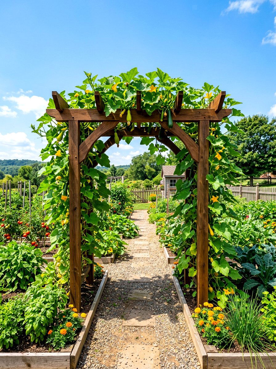 Vegetable Garden Arch - 30 kitchen vegetable garden ideas