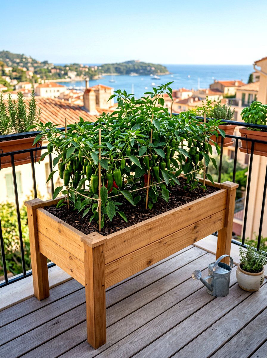 Vegetable Garden Box - 30 balcony container garden ideas