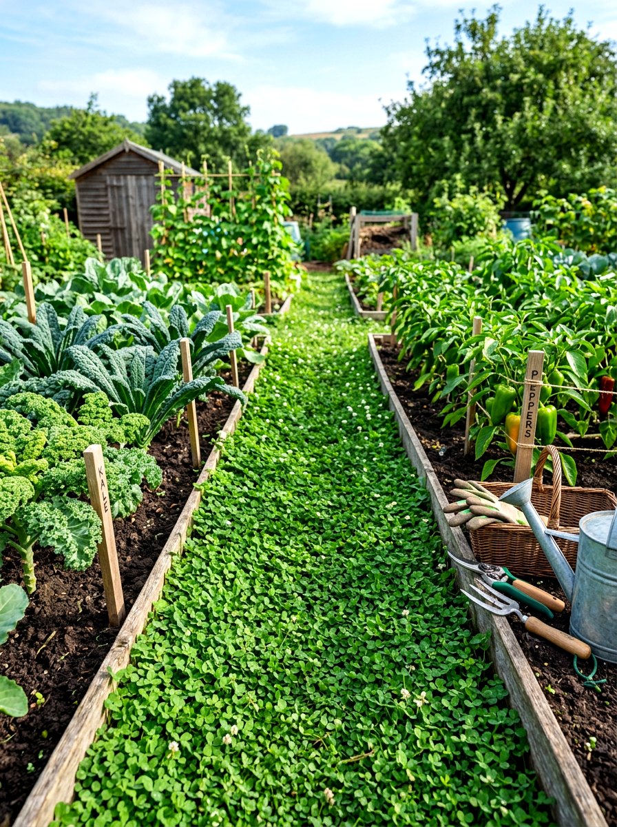 Vegetable Garden Clover Paths - 30 clover lawn backyard ideas aesthetic