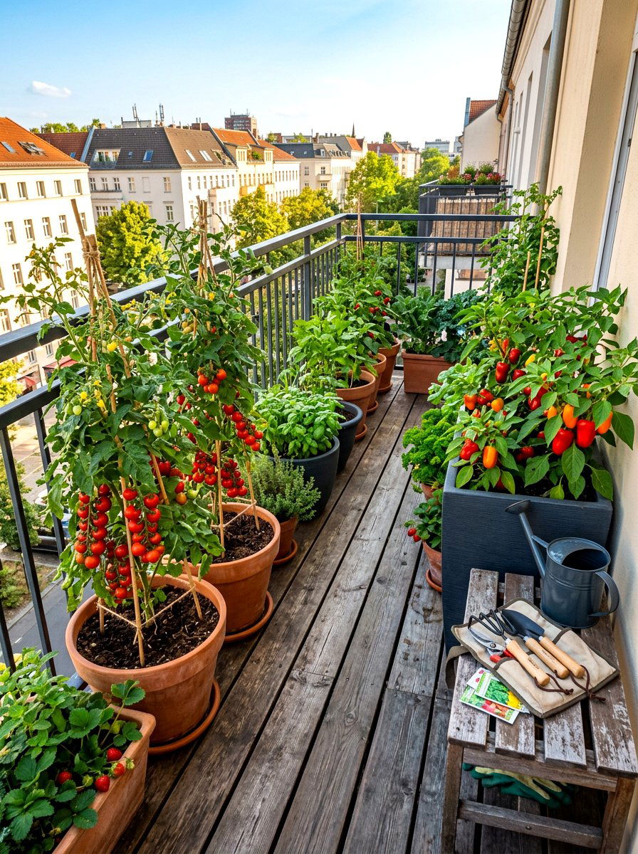 Vegetable Garden Containers - 30 condo balcony garden ideas