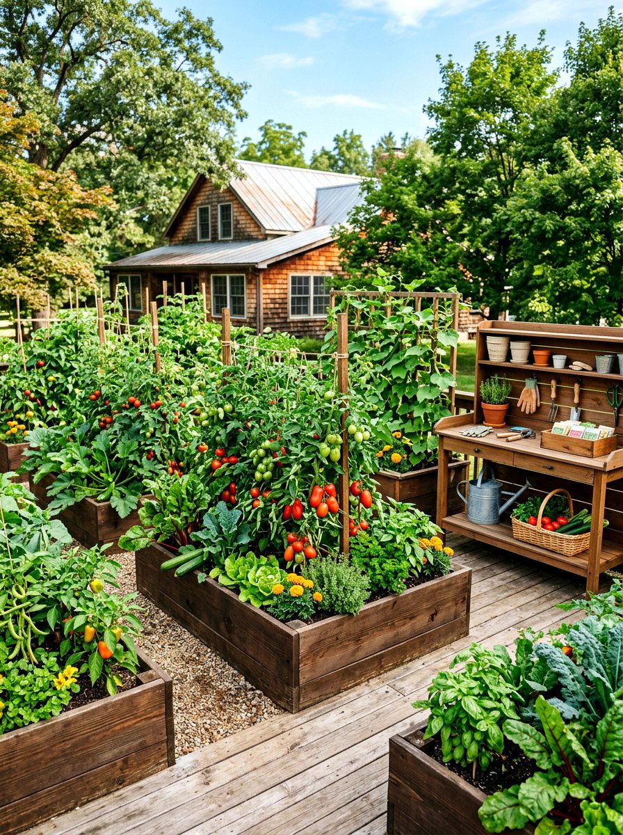 Vegetable Garden Deck - 30 deck decorating ideas