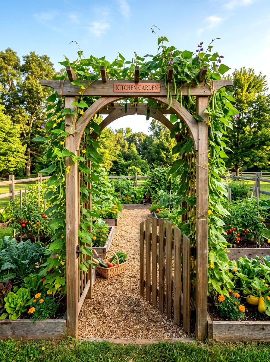 Vegetable Garden Gated Arbor - 30 arbor entrance ideas