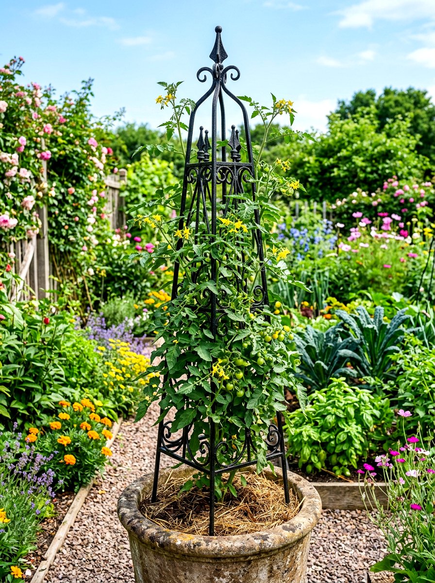Vegetable Garden Obelisk - 30 vertical vegetable garden ideas
