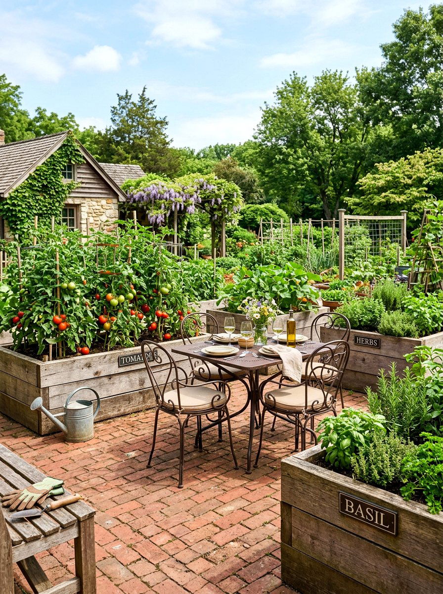 Vegetable Garden Patio - 30 backyard entertaining ideas