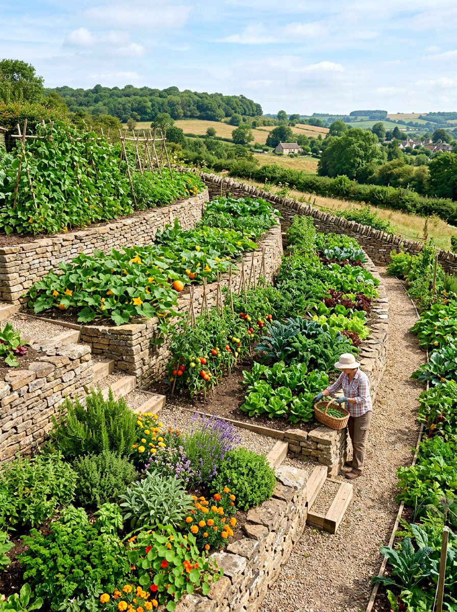 Vegetable Garden Terrace - 30 edible landscaping ideas