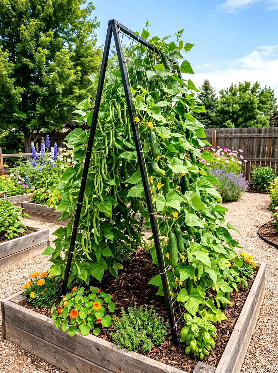 Vegetable Garden Trellis Support - 30 compact kitchen garden ideas