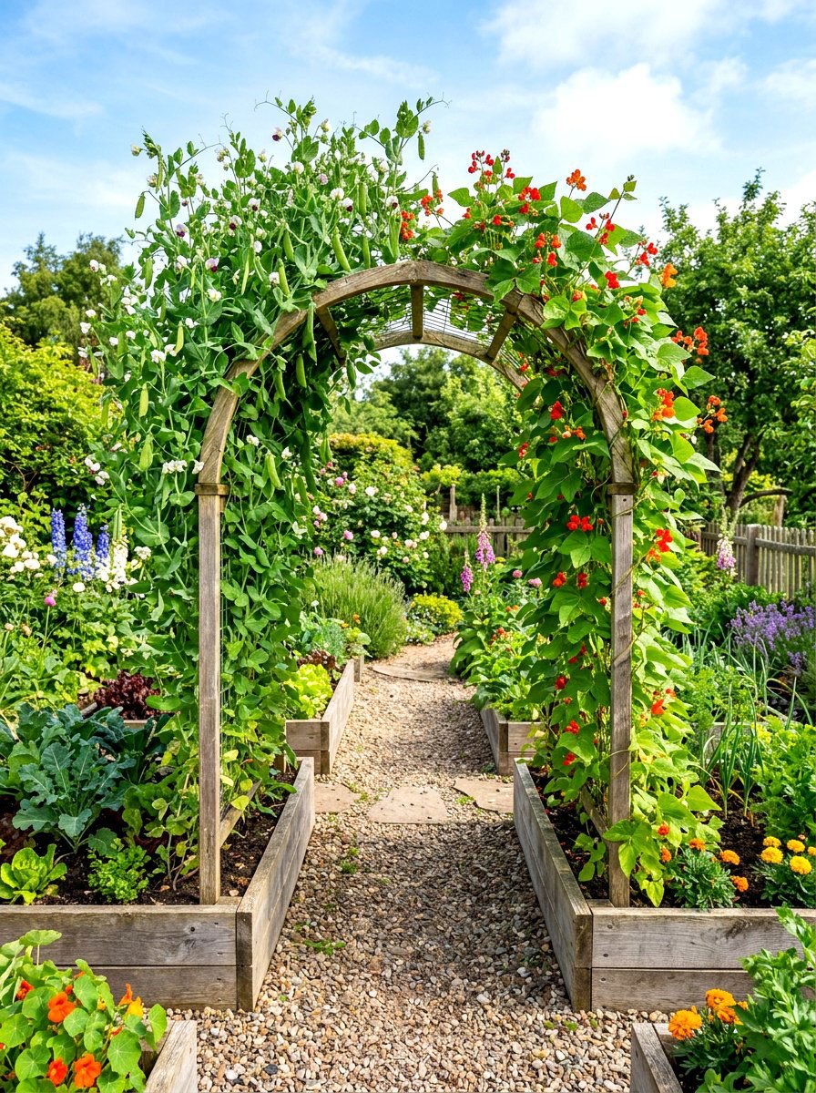 Vegetable Garden Trellis - 30 backyard vegetable garden ideas