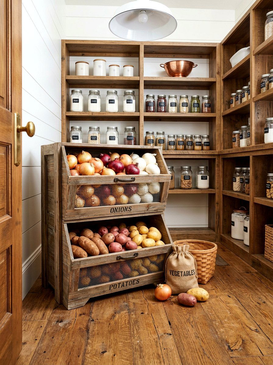 Vegetable Storage Bin - 30 kitchen organization ideas