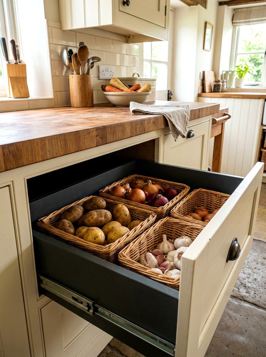 Vegetable Storage Drawer - 30 kitchen drawer organization ideas