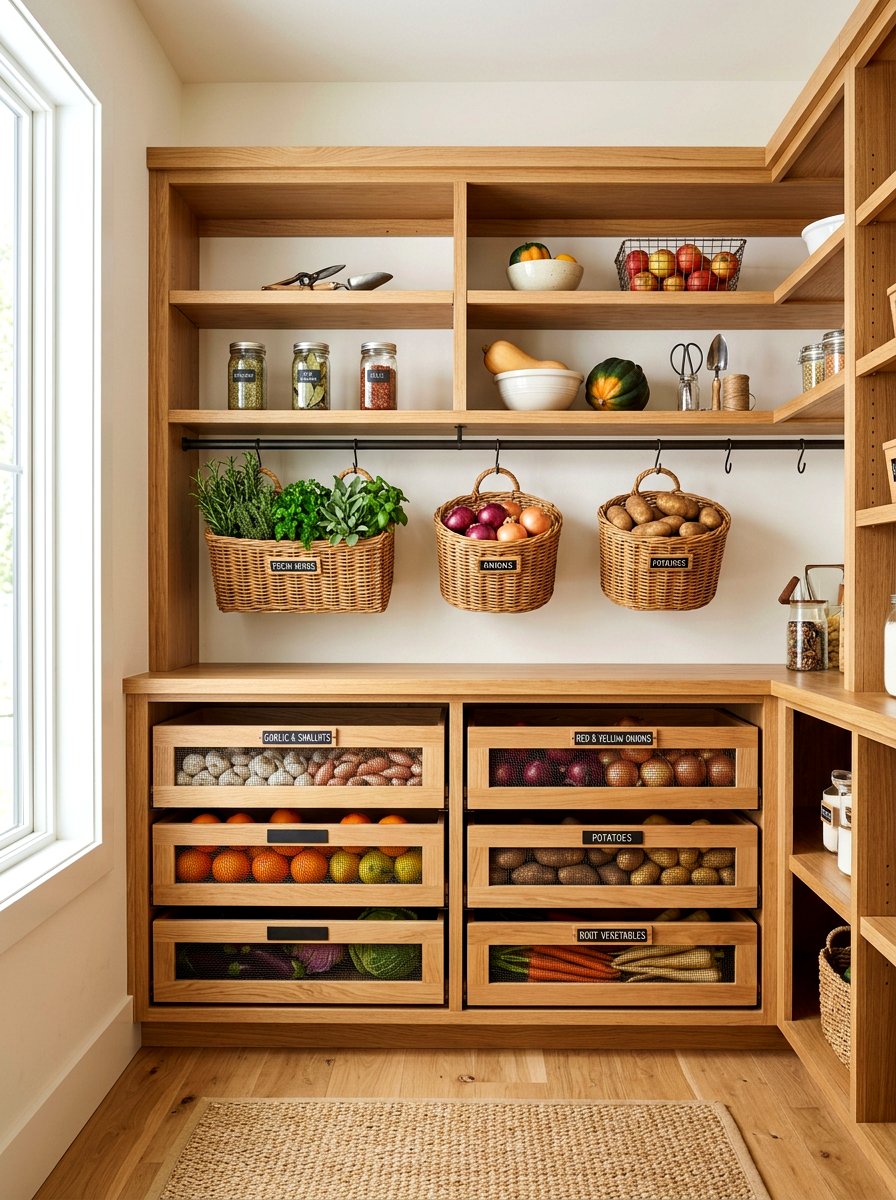 Vegetable Storage Pantry - 30 kitchen pantry ideas