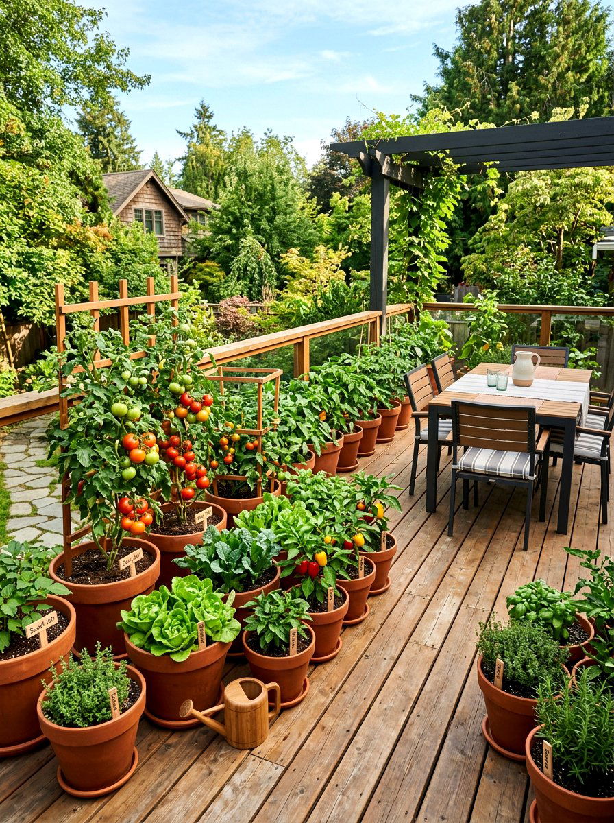 Vegetable container garden - 30 container garden ideas