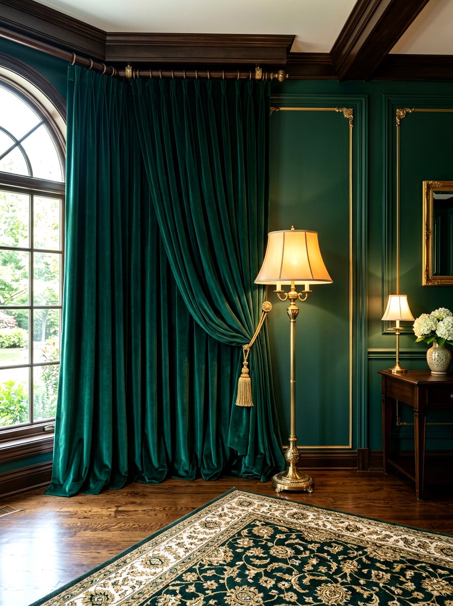 Velour Fabric Drape - 30 room divider apartment aesthetic ideas