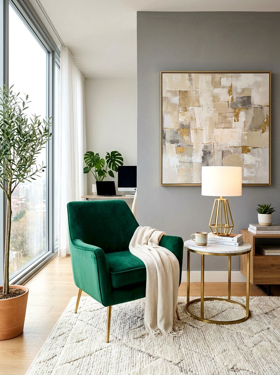 Velvet Accent Chair - 30 office lounge chair ideas