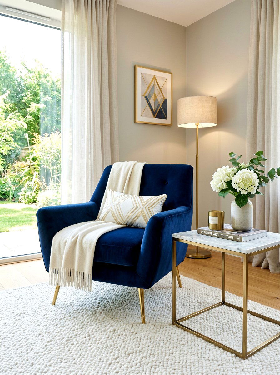 Velvet Accent Chair - 30 styled corner for photos ideas