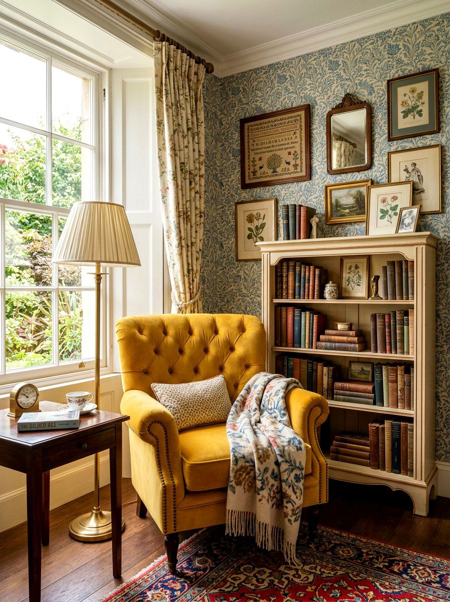 Velvet Accent Chair - 30 grandma chic decor ideas