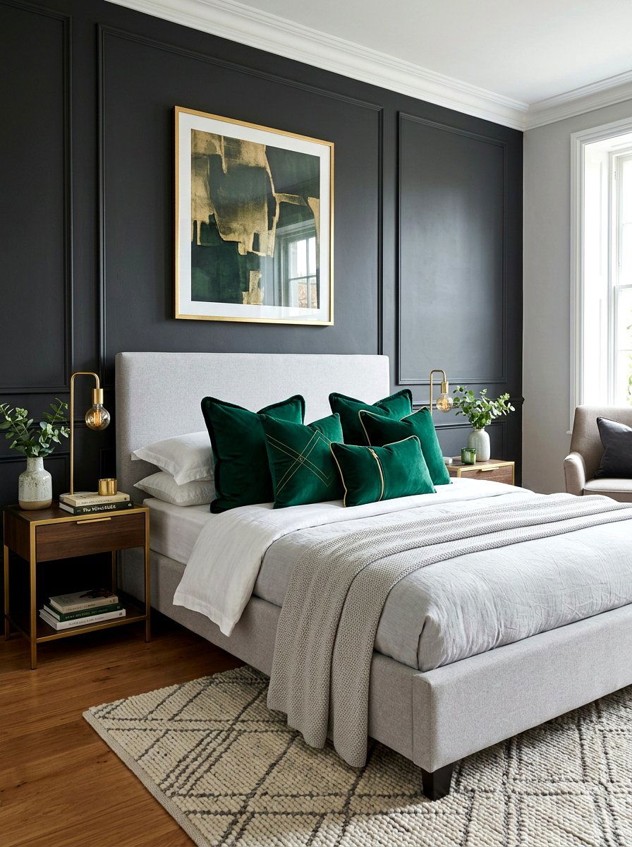 Velvet Accent Pillows - 30 layered bed styling ideas