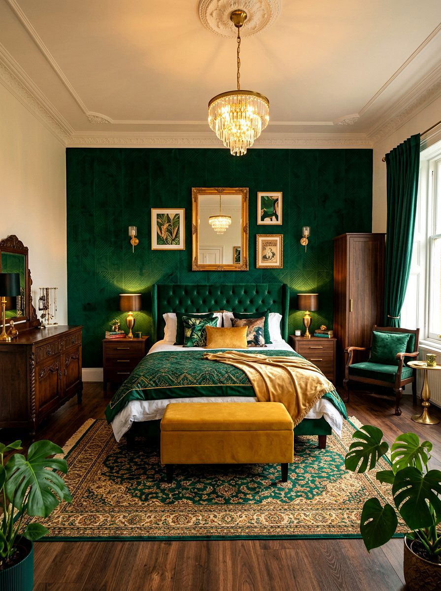 Velvet Accent Wall - 30 acoustic bedroom ideas