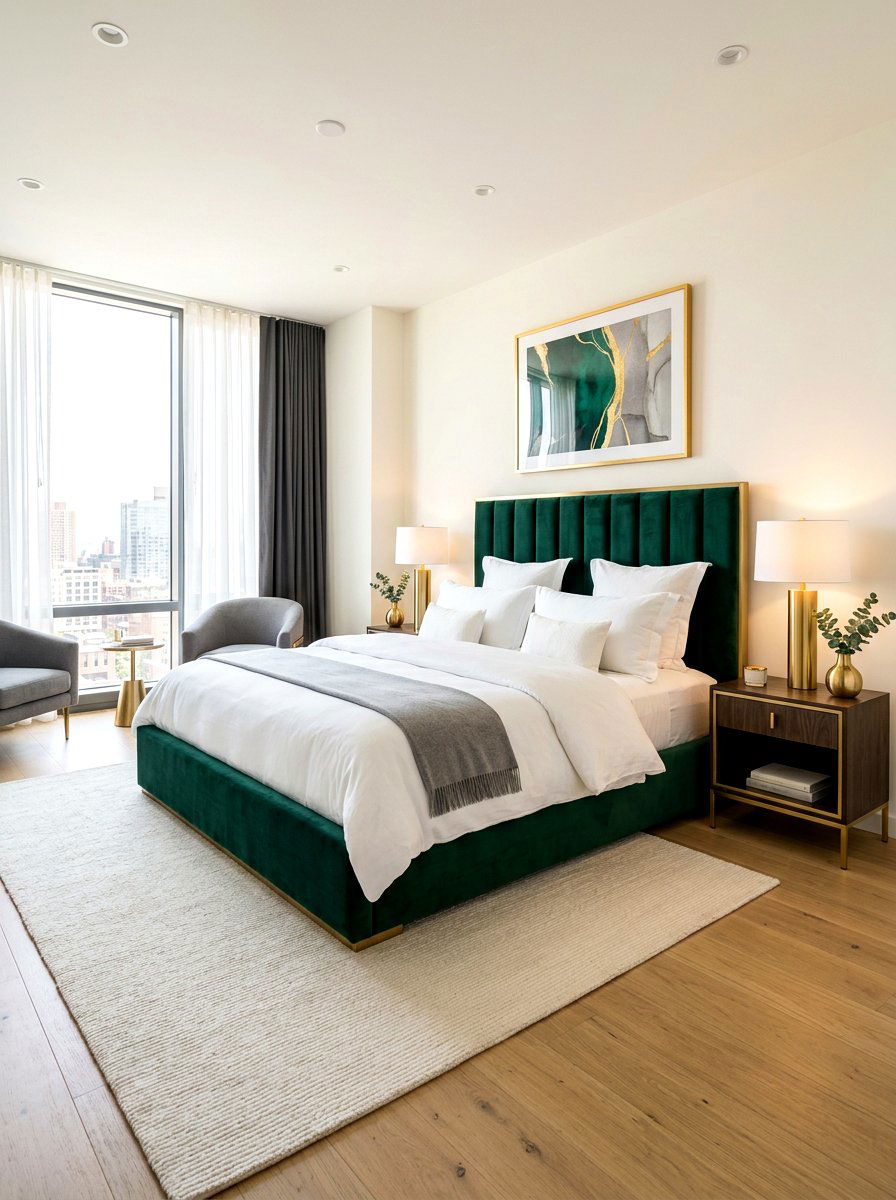 Velvet Bed Frame - 30 sanctuary bedroom ideas