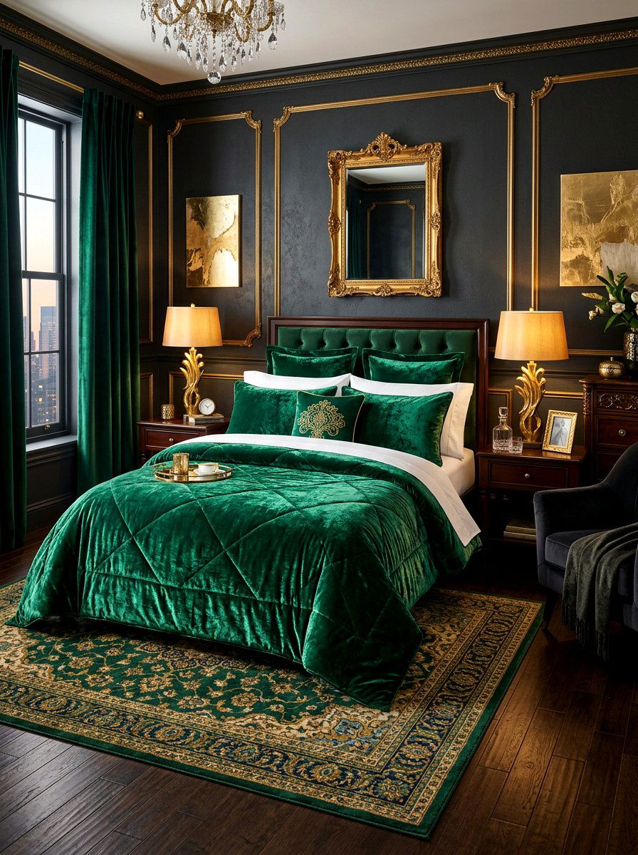 Velvet Bedding Set - 30 guest room bedding ideas