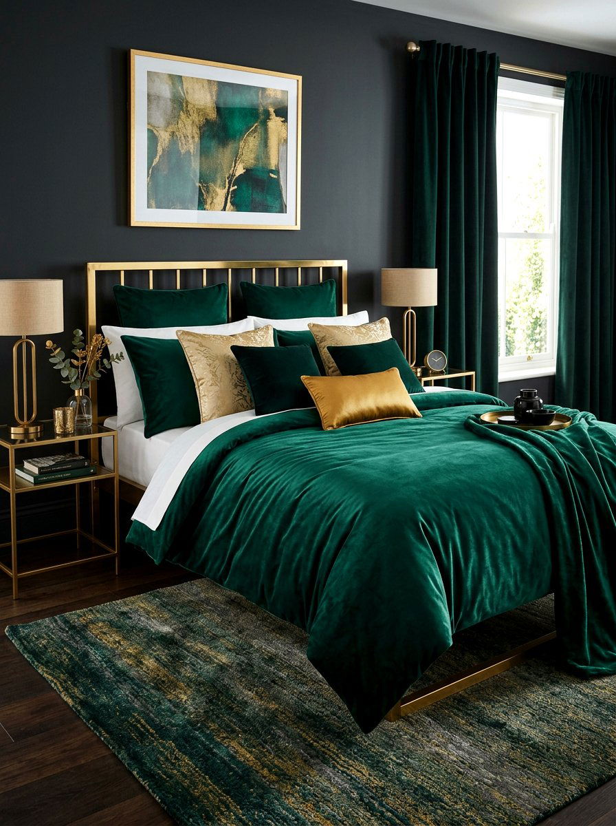 Velvet Bedding - 30 romantic bedroom ideas