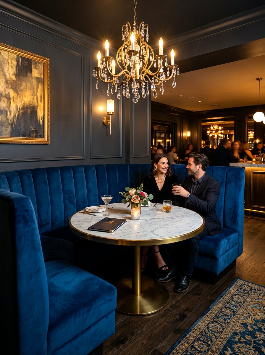 Velvet Booth Seating - 30 breakfast nook ideas