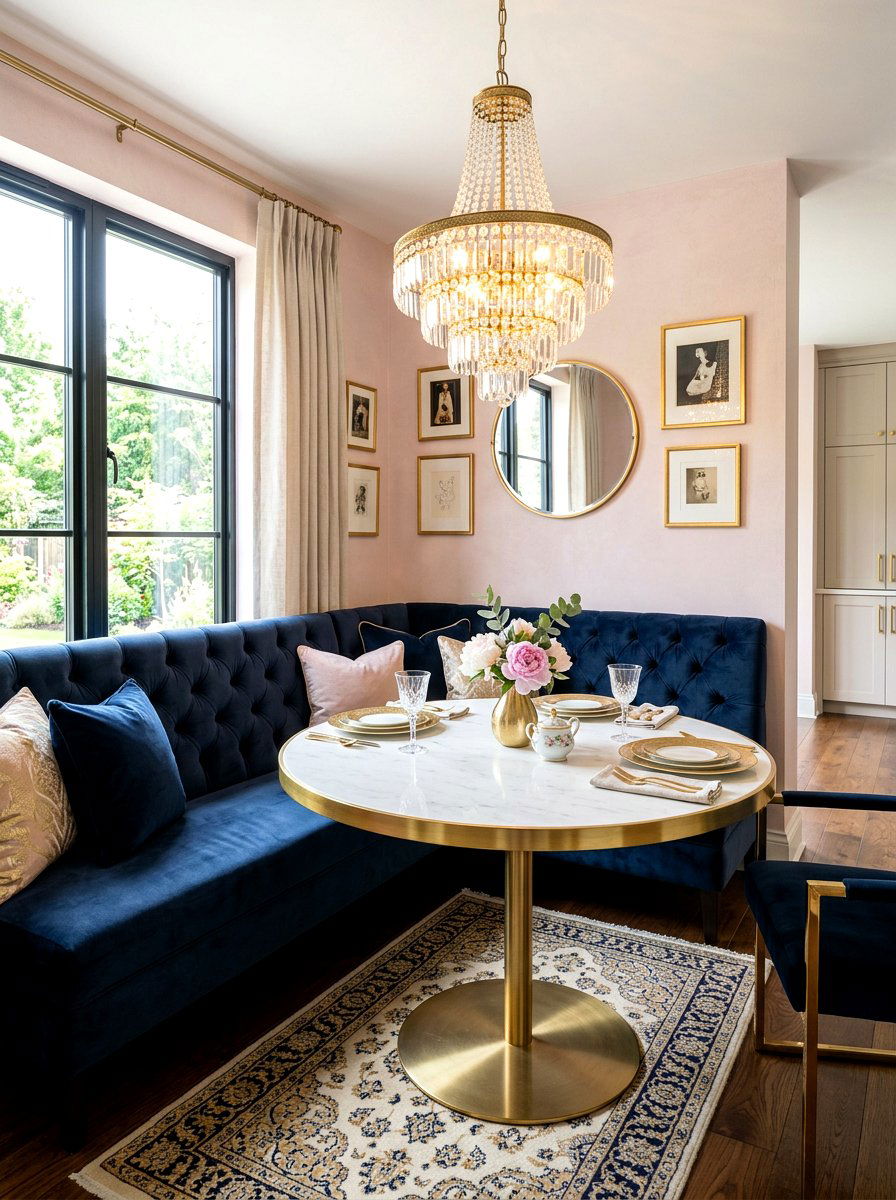 Velvet Breakfast Nook Bench - 30 breakfast nook bench ideas