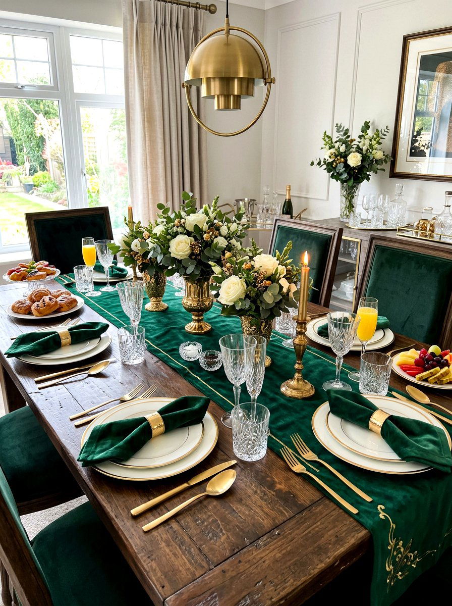 Velvet Brunch Table - 30 brunch tablescape ideas