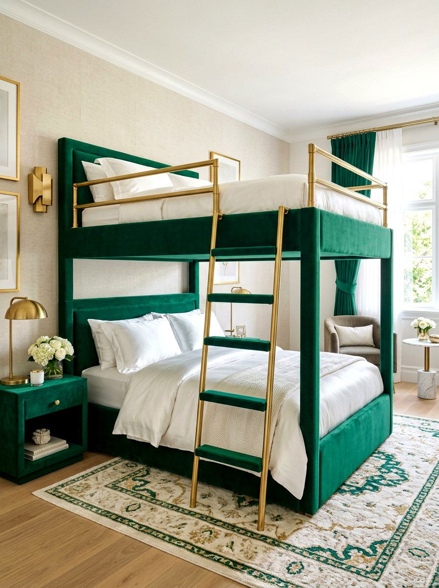 Velvet Bunk Bed - 30 bunk room ideas