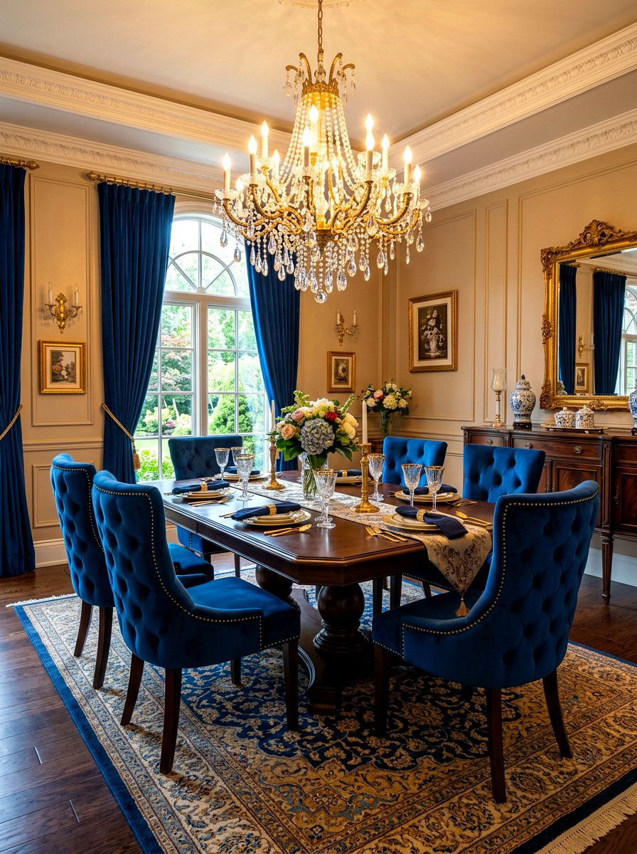 Velvet Chair Dining Room - 30 retro dining room ideas