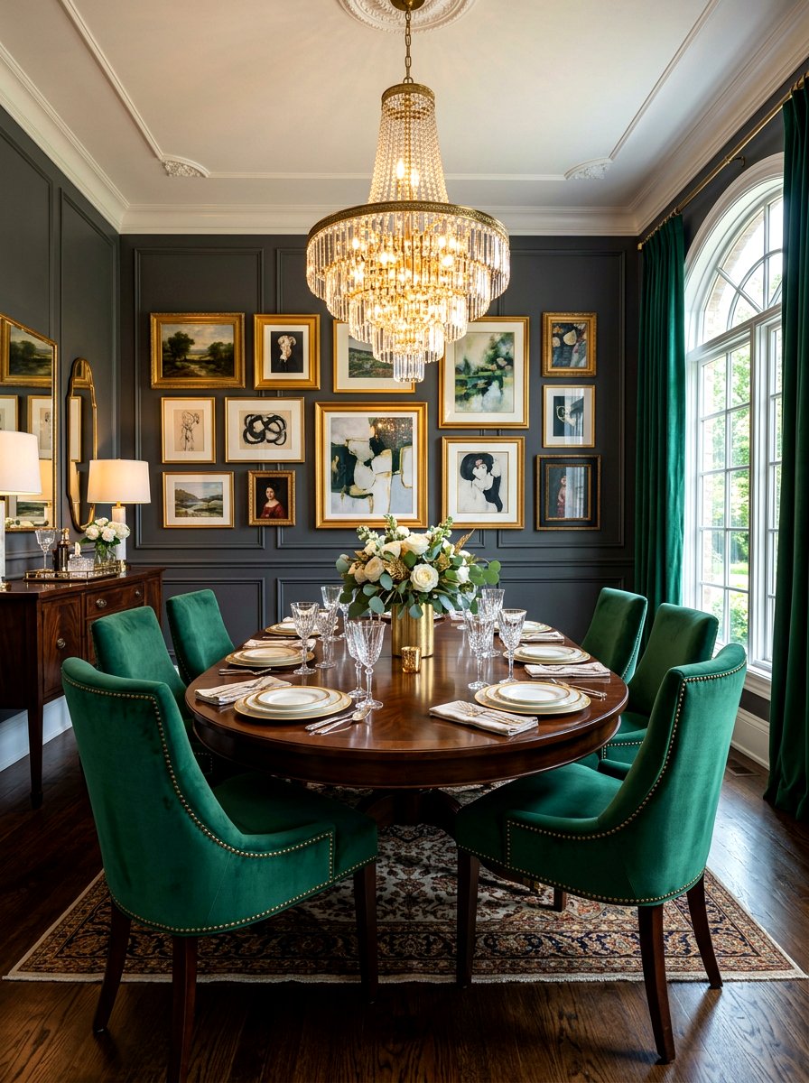 Velvet Chair Oval Dining Set - 30 oval dining table ideas