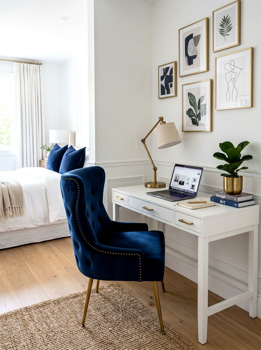 Velvet Chair Study - 30 study hall nook ideas