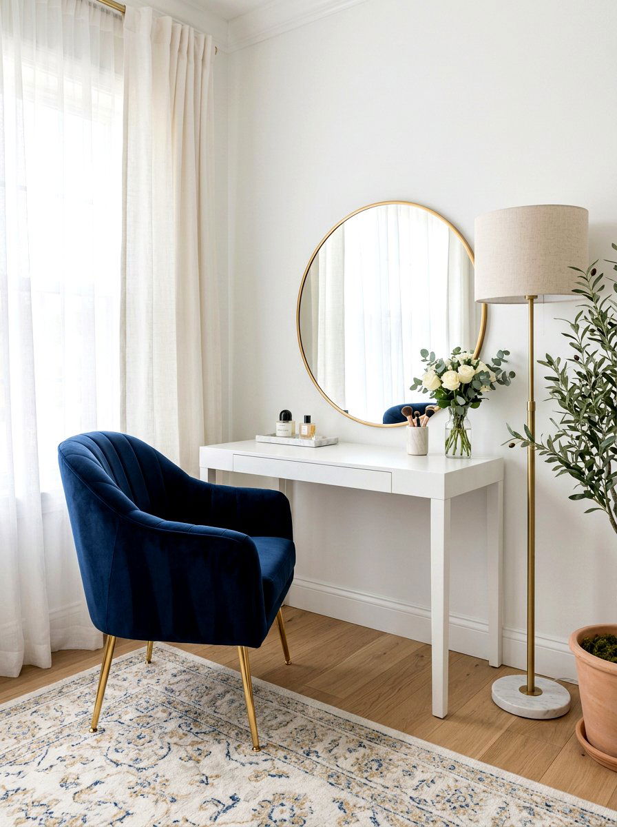 Velvet Chair Vanity - 30 makeup vanity ideas