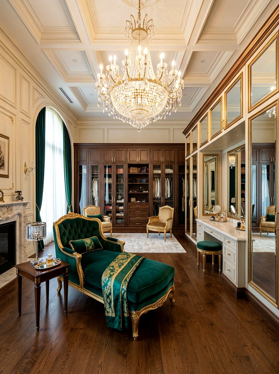 Velvet Chaise Lounge - 30 dressing room seating ideas