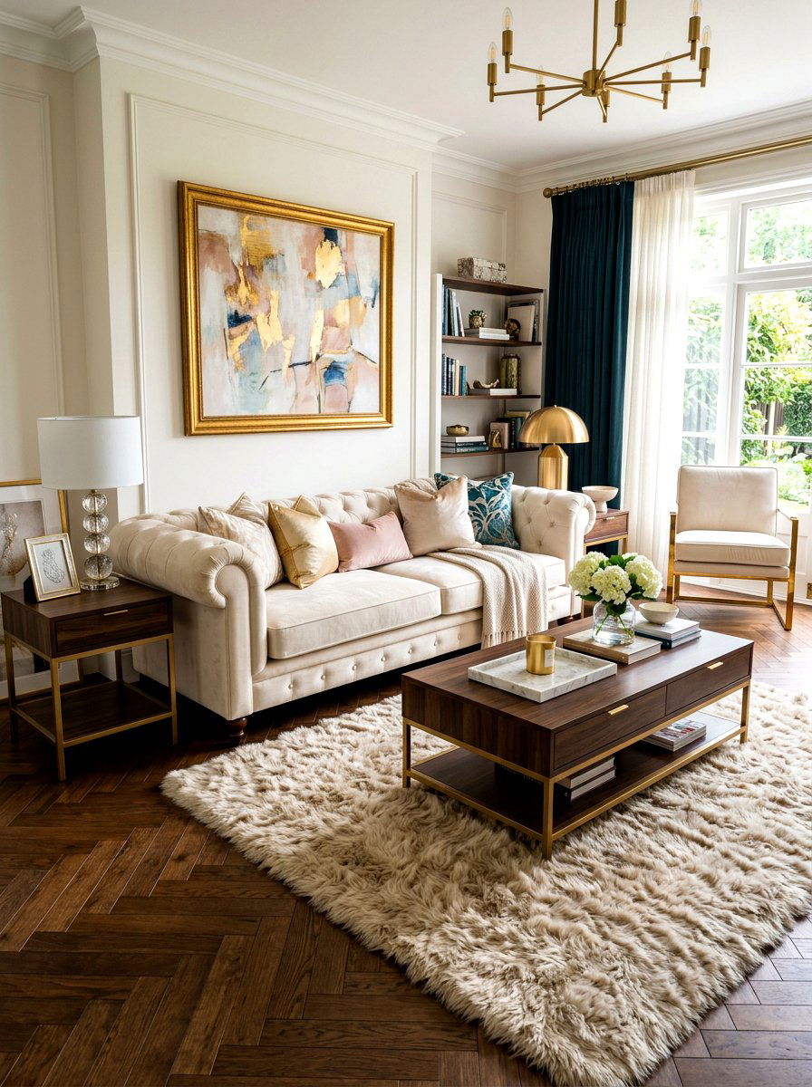 Velvet Cream Sofa Living Room - 30 cream sofa living room ideas