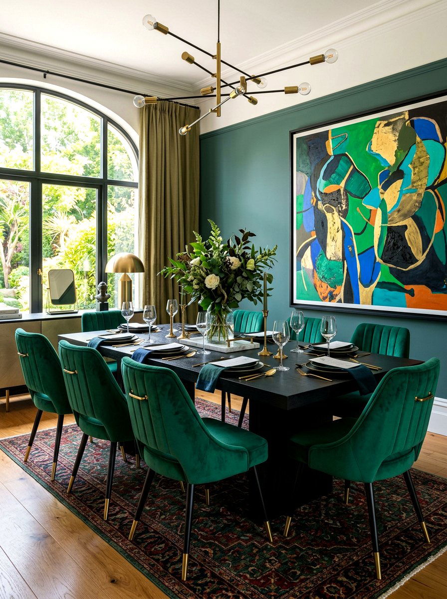 Velvet Dining Chair - 30 modern dining room ideas