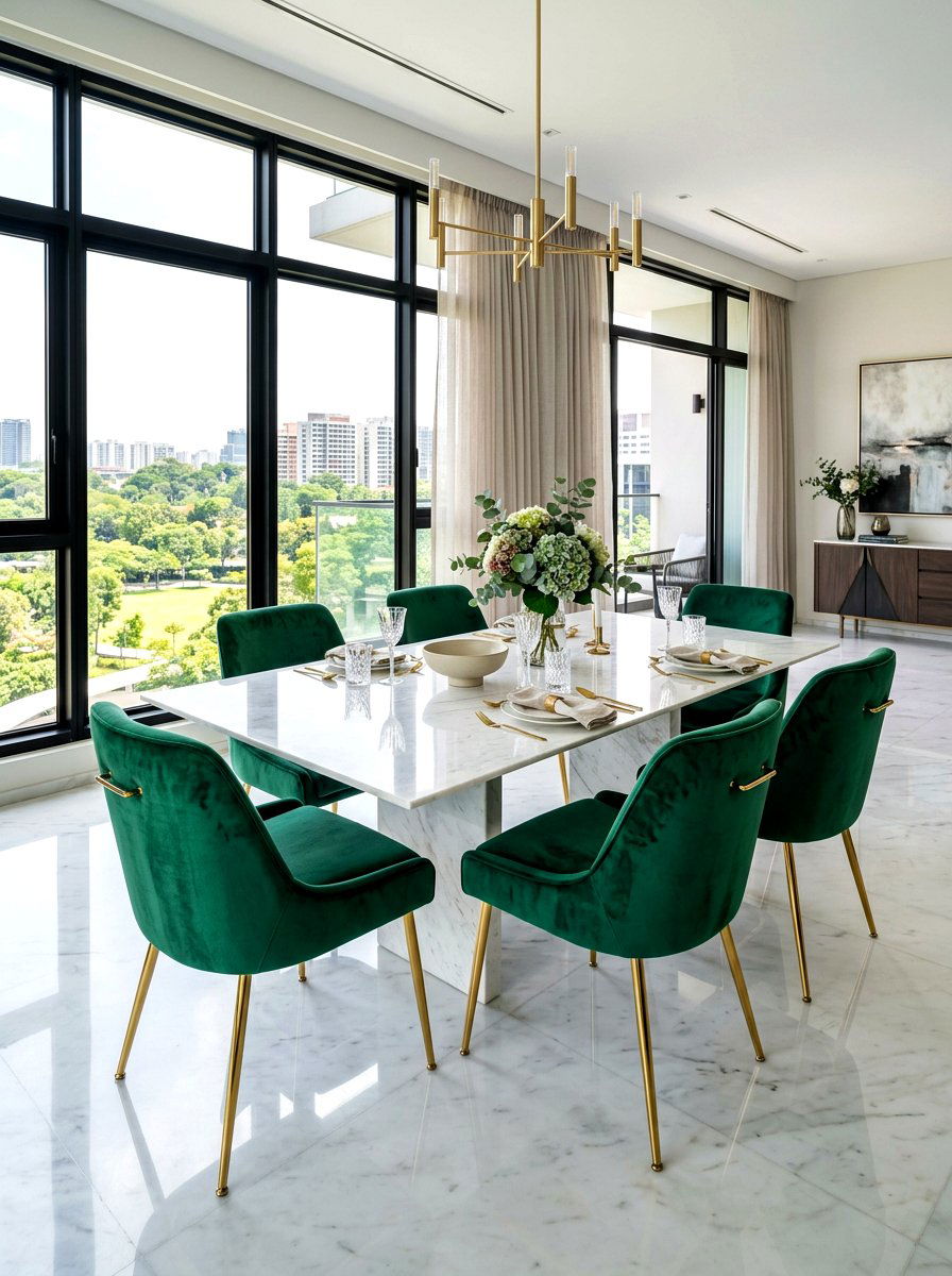 Velvet Dining Chairs - 30 bistro dining room ideas