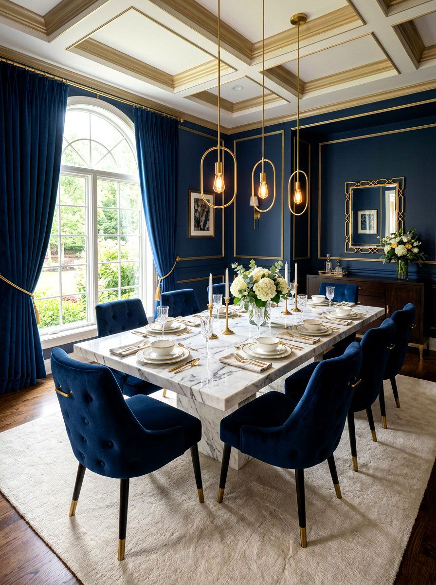 Velvet Dining Room - 30 romantic dinner room ideas